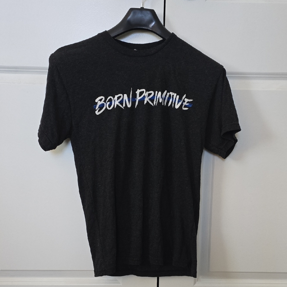 Born Primitive Charcoal Tee with White Logo